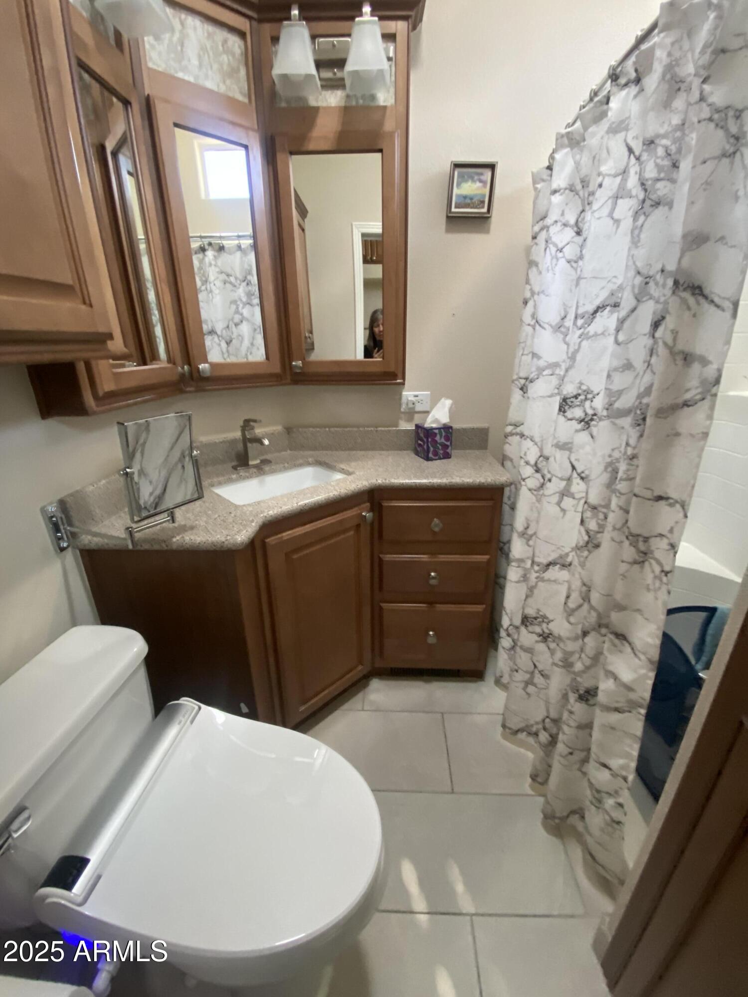 1279 South Sioux Drive Apache Junction, AZ 85119 - Photo 19 of 34 a bathroom with a sink toilet and mirror