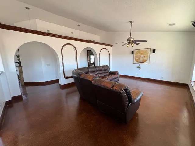 a view of a livingroom with furniture window