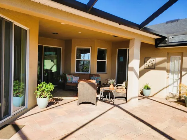 a outdoor space with furniture