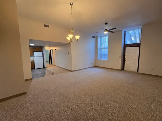a view of a livingroom with a chandelier