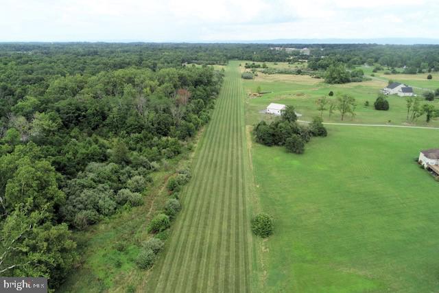 Grass landing strip from above