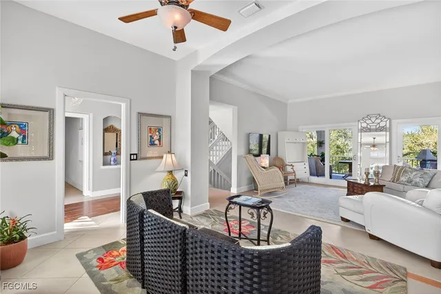 a living room with furniture