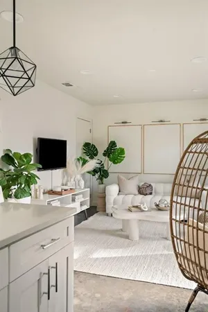 a living room with furniture