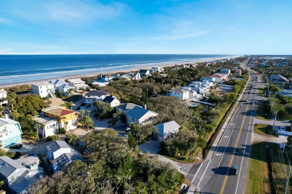 an aerial view of multiple house