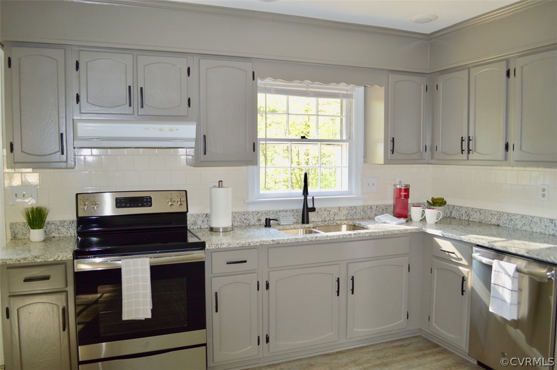 7442 Drexelbrook Road Chesterfield, VA 23832 - Photo 9 of 24 a kitchen with white cabinets appliances and a sink