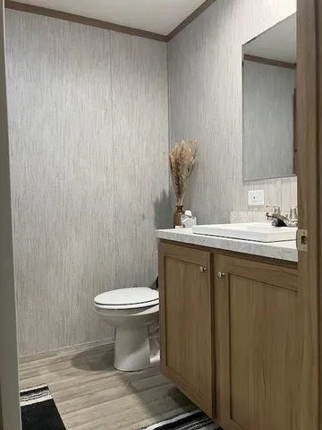 a bathroom with a sink toilet and vanity