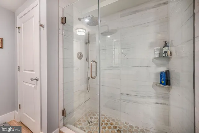 a bathroom with a shower