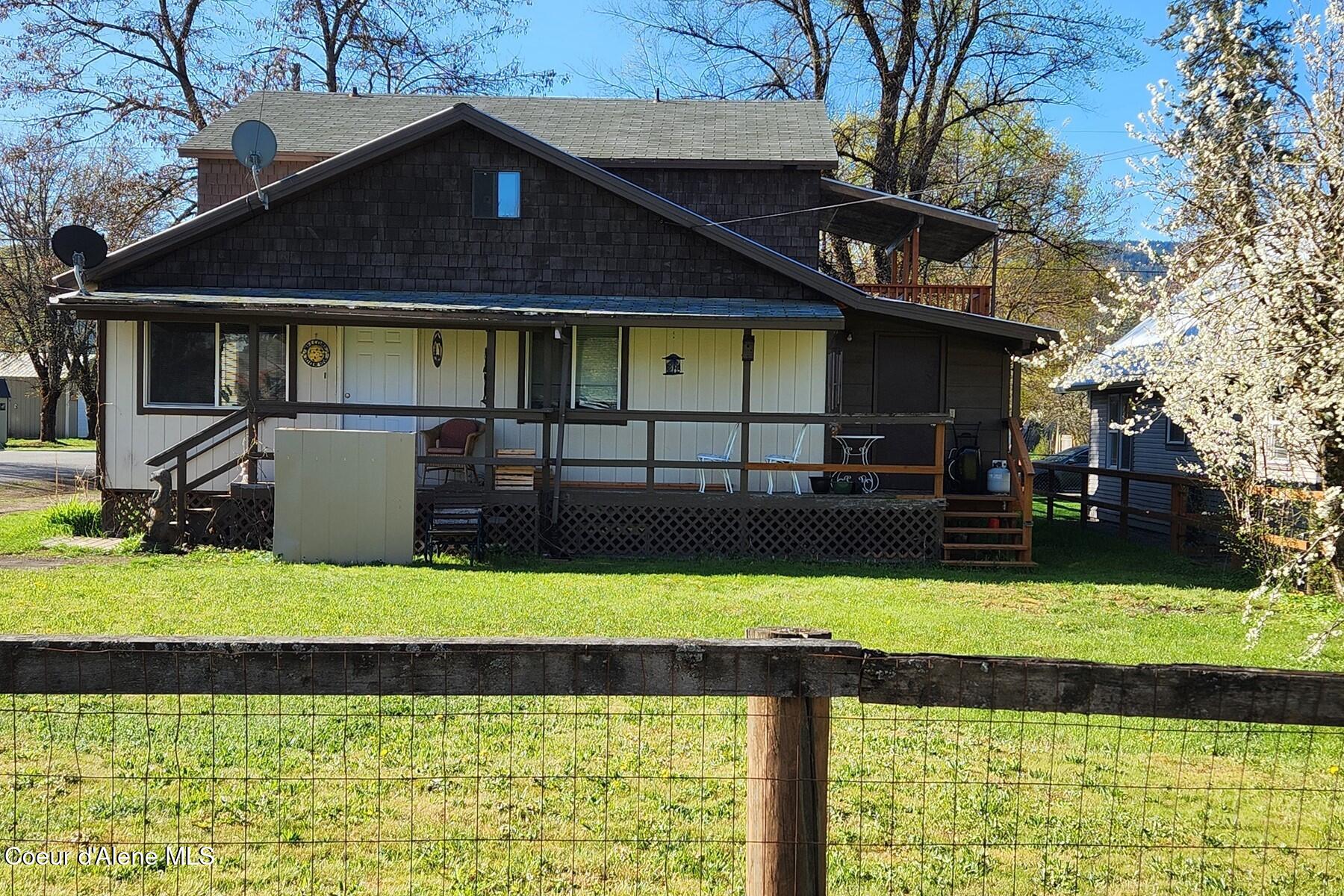 Partially fenced back yard