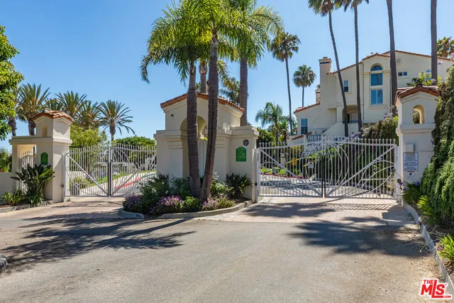 a palm tree sitting in front of a house