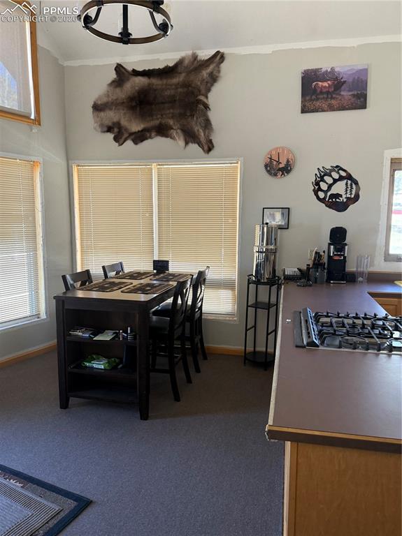 450 Schierl Road Fort Garland, CO 81133 - Photo 22 of 40 a view of a dining room with furniture and chandelier