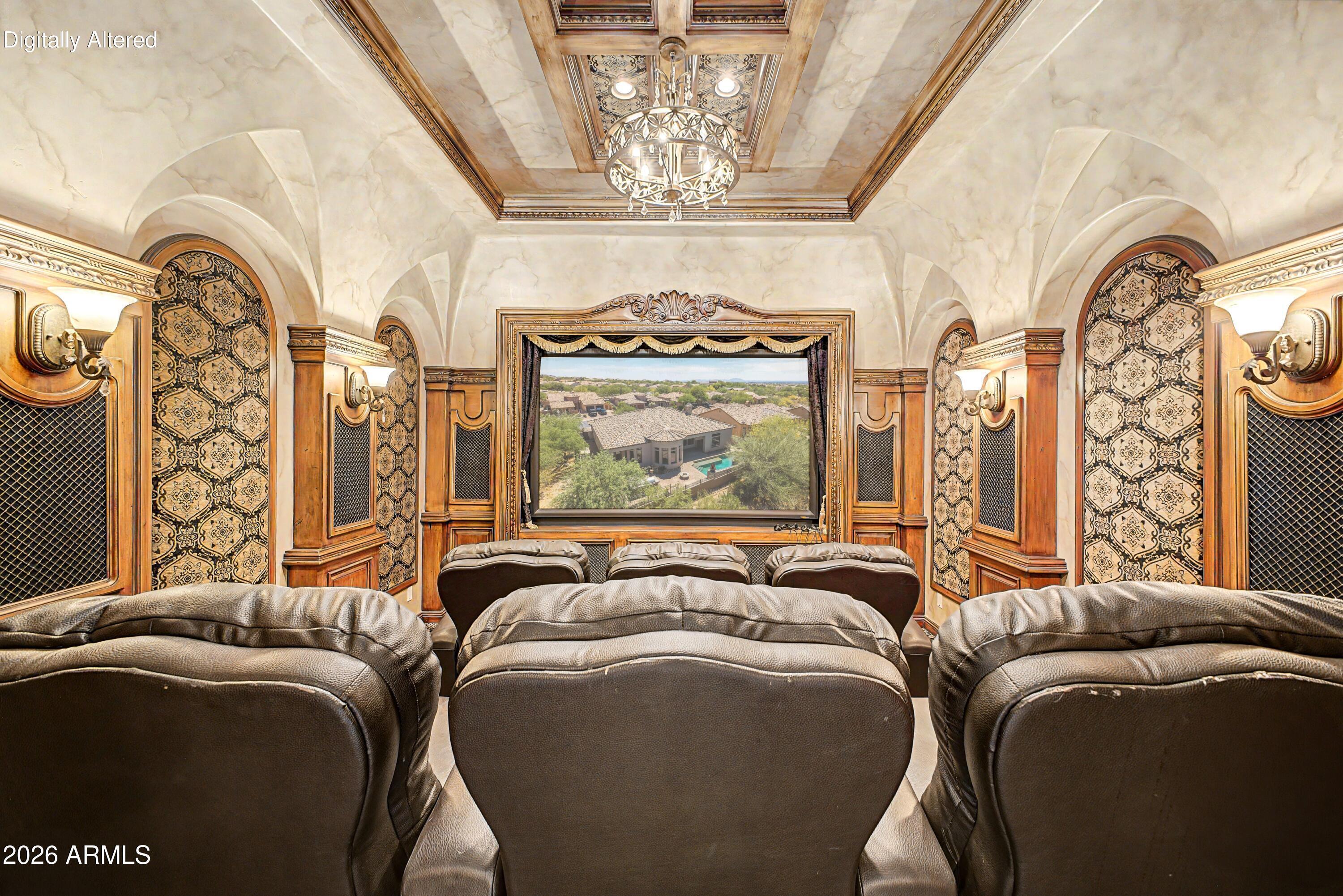 4046 North Silver Ridge Circle Mesa, AZ 85207 - Photo 23 of 61 a bed with a large bed and a chandelier