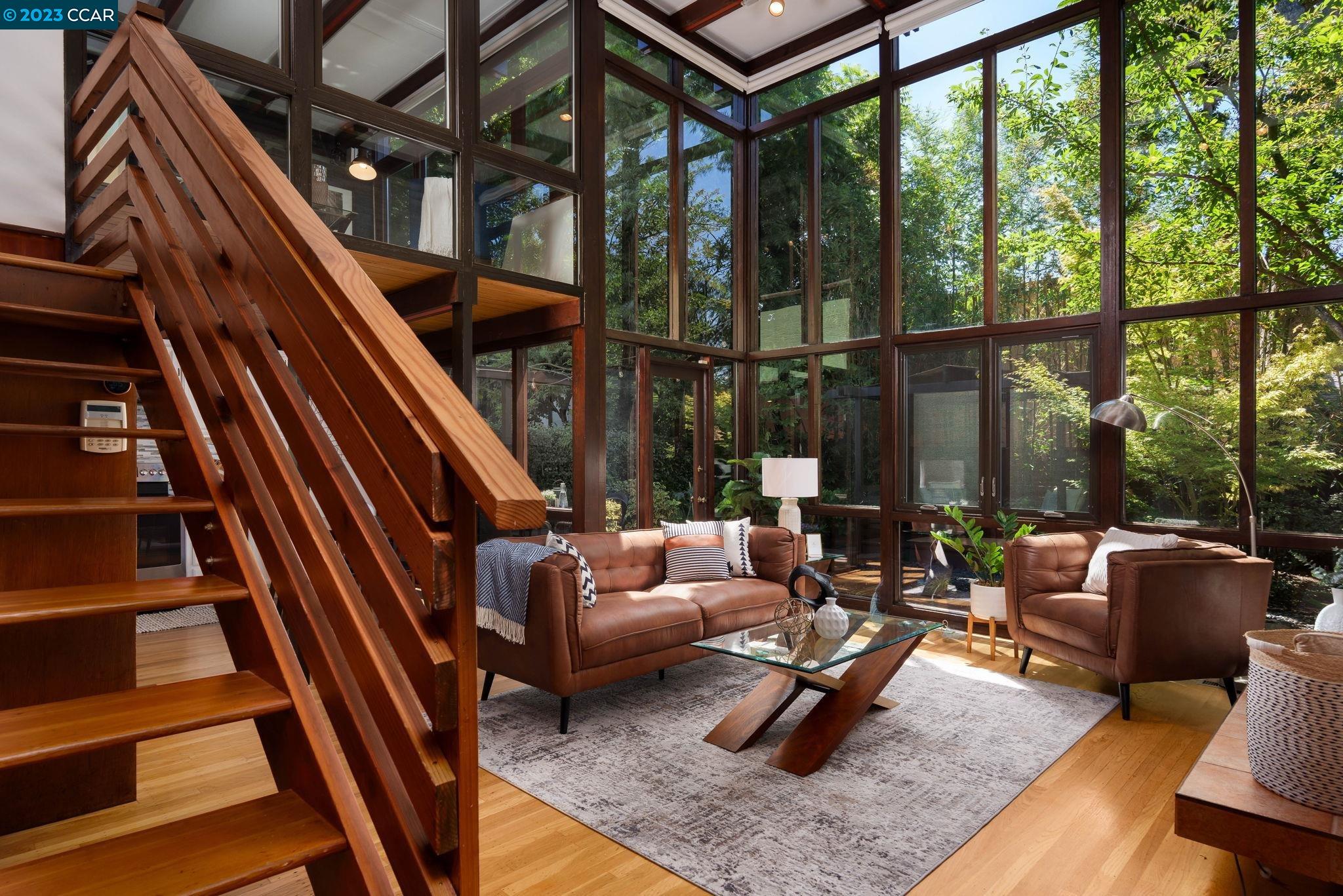 a living room with furniture