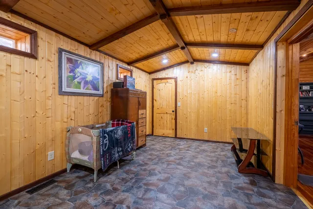 a view of a room with furniture