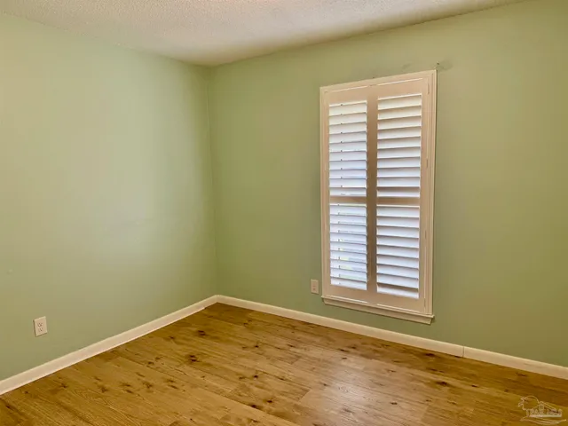 a view of a room with a window