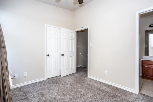 an empty room with closet
