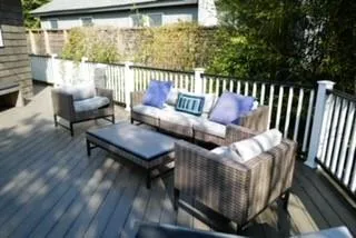 a outdoor living room with furniture