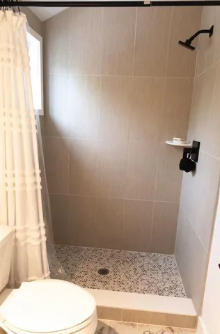 a bathroom with a shower