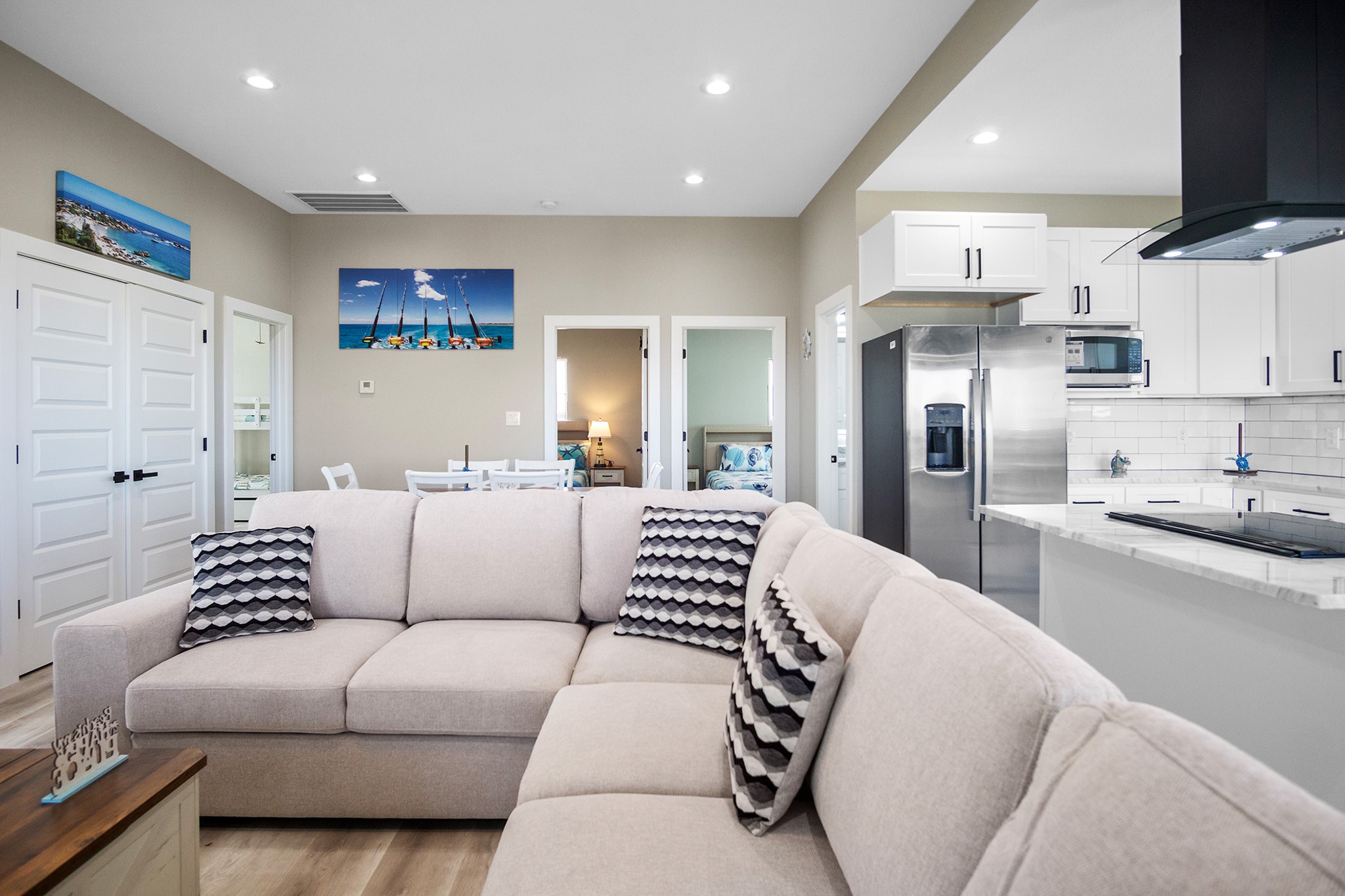 1297 Mabry Port Bolivar, TX 77650 - Photo 11 of 38 a living room with furniture and a view of kitchen