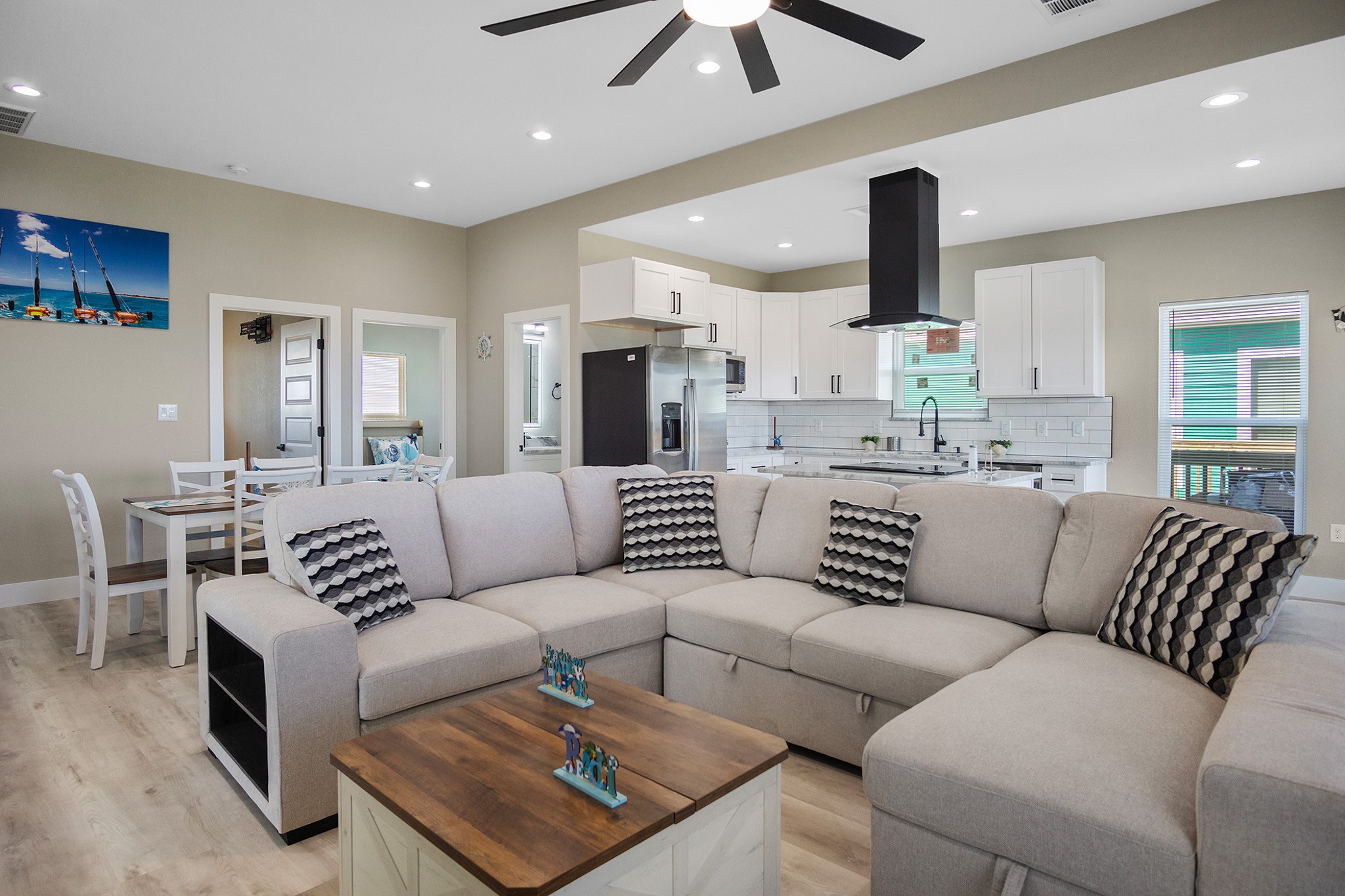 1297 Mabry Port Bolivar, TX 77650 - Photo 12 of 38 a living room with furniture and a large window