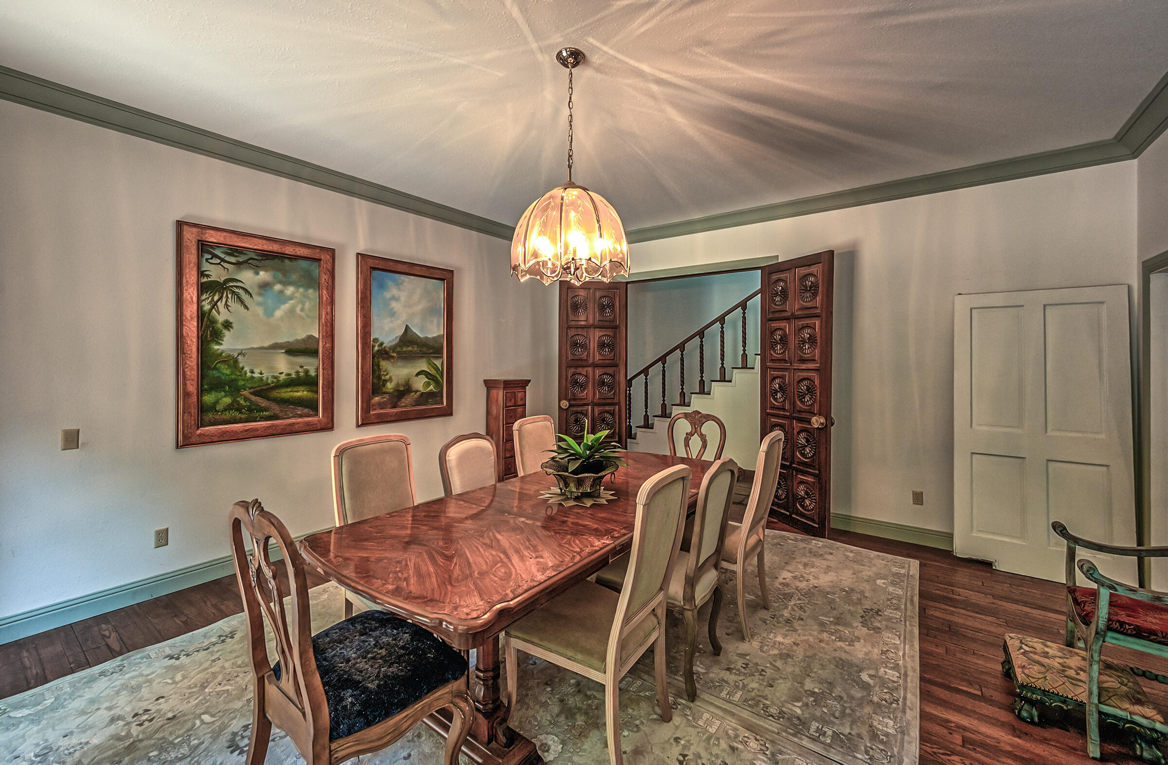 29230 Fenders Ferry Road Bella Vista, CA 96008 - Photo 13 of 60 a dining room with furniture a chandelier and window