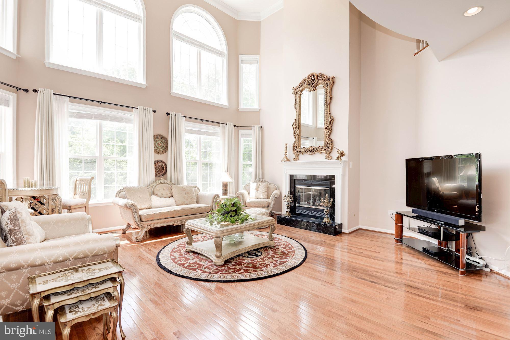 7104 Ayers Meadow Lane Springfield, VA 22150 - Photo 17 of 62 a living room with furniture a fireplace and a flat screen tv