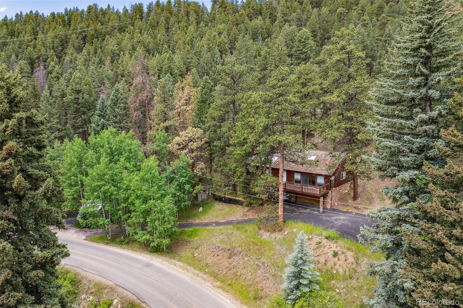 3909 County Road 72 Bailey, CO 80421 - Photo 36 of 50 a view of a backyard with sitting area