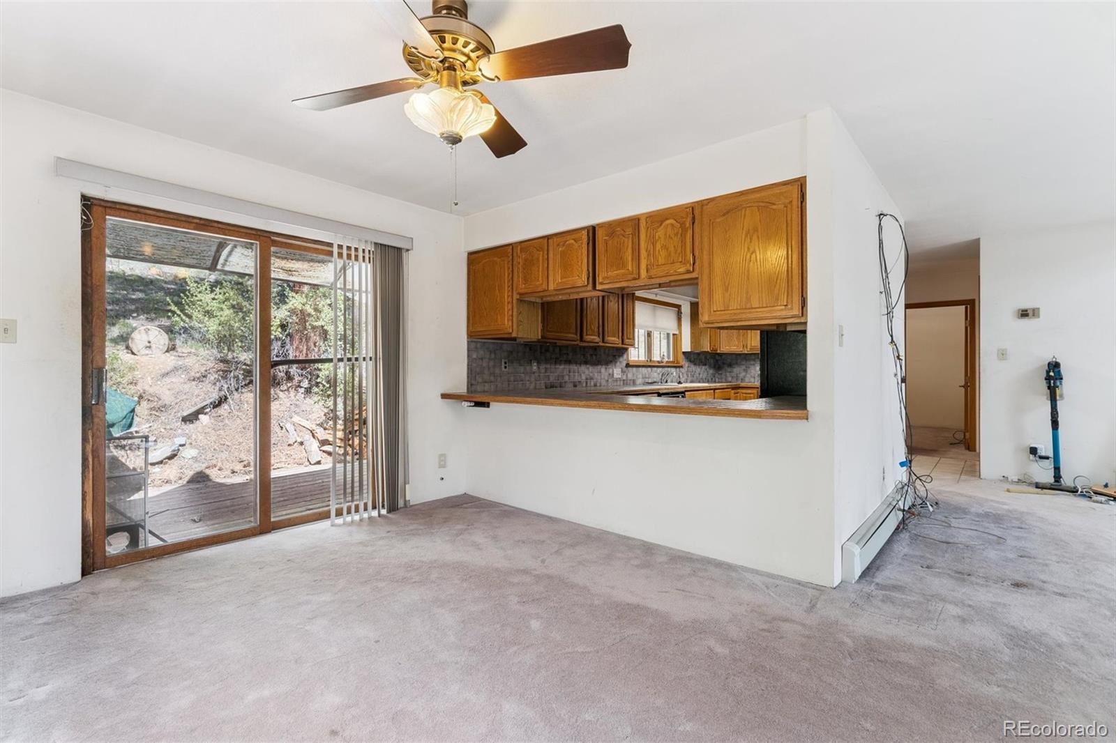 3909 County Road 72 Bailey, CO 80421 - Photo 6 of 50 a view of an empty room with a fireplace and a window