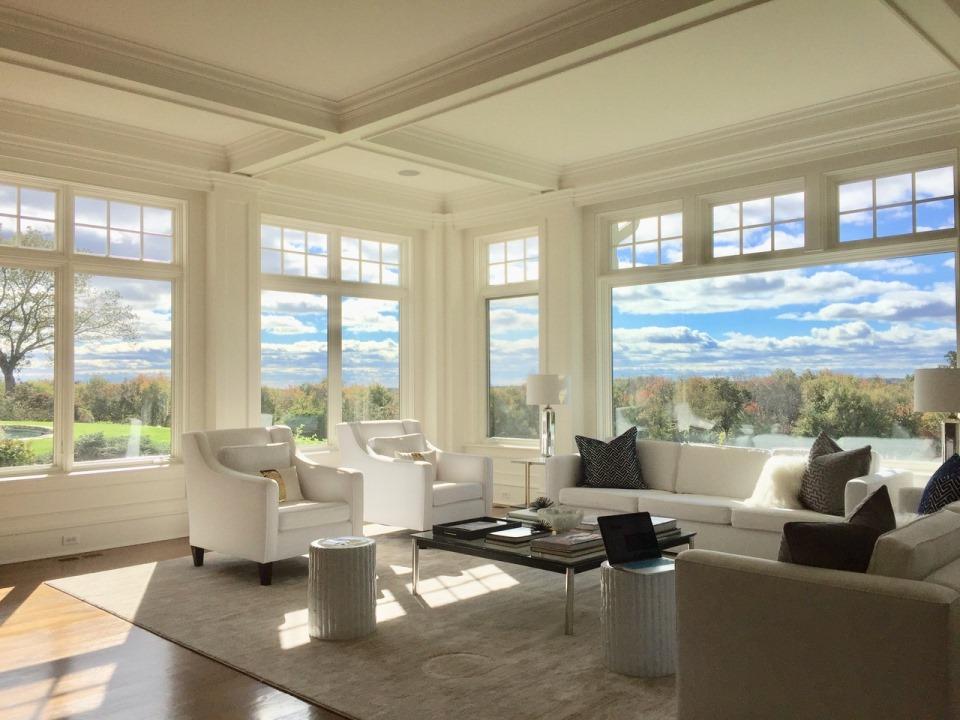84 Turtle Back Road New Canaan, CT 06840 - Photo 7 of 35 a living room with furniture and floor to ceiling windows