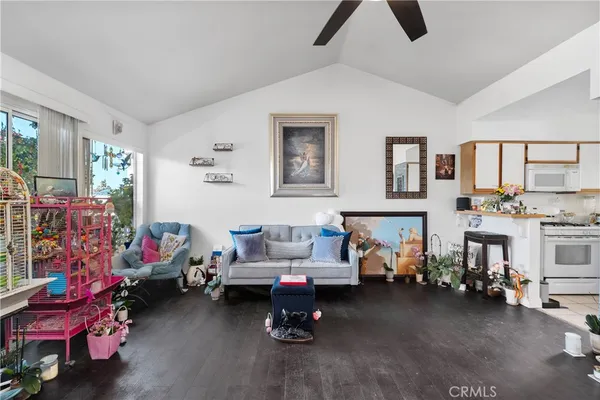 a living room with furniture and a couch