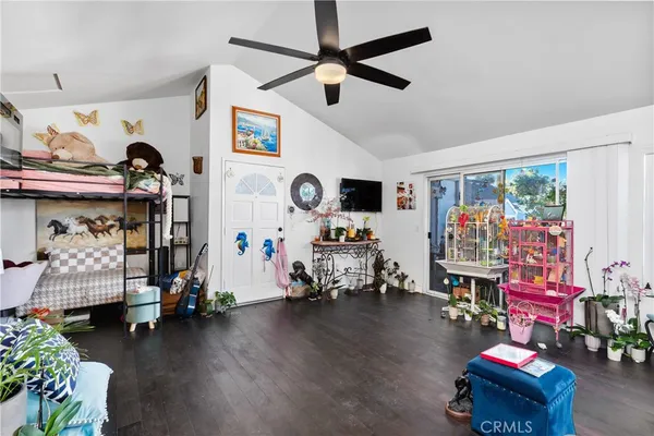 a play room with toys and a window