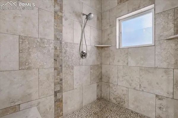 a bathroom with a shower