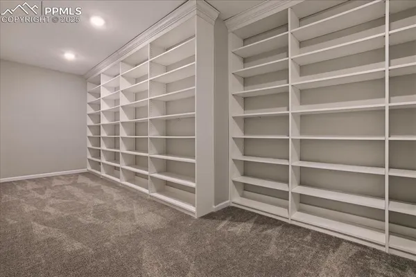 a view of an empty room with a empty shelves