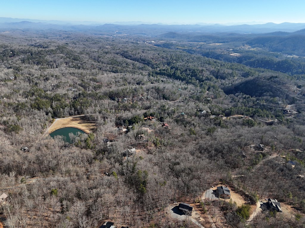 29-28 Left Turn Lane Blue Ridge, GA 30513 - Photo 16 of 53 an aerial view of house with yard and mountain view in back
