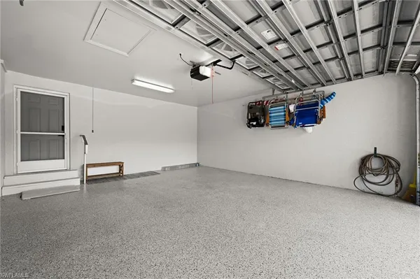 a view of a garage