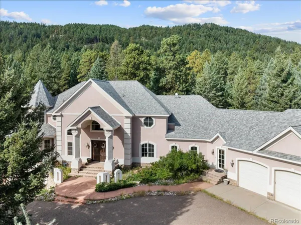 an aerial view of a house