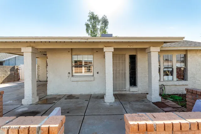 a front view of a house