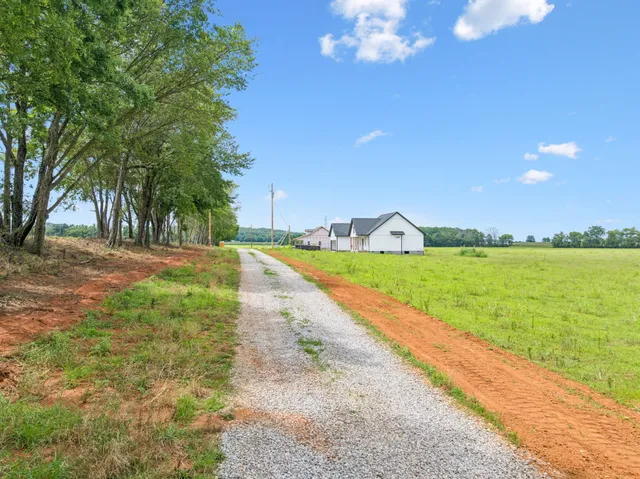a view of a swimming pool with a yard