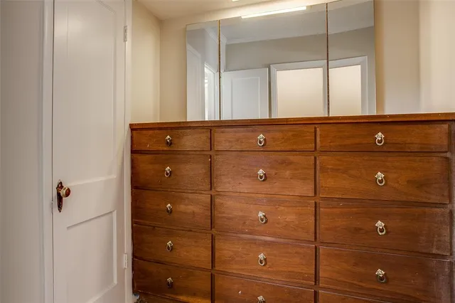 a view of small space with racks on the wall