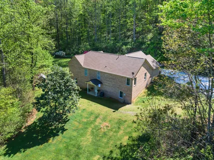 an aerial view of a house