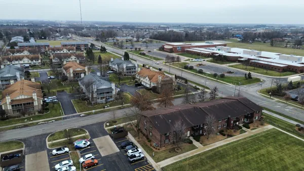 an aerial view of multiple house
