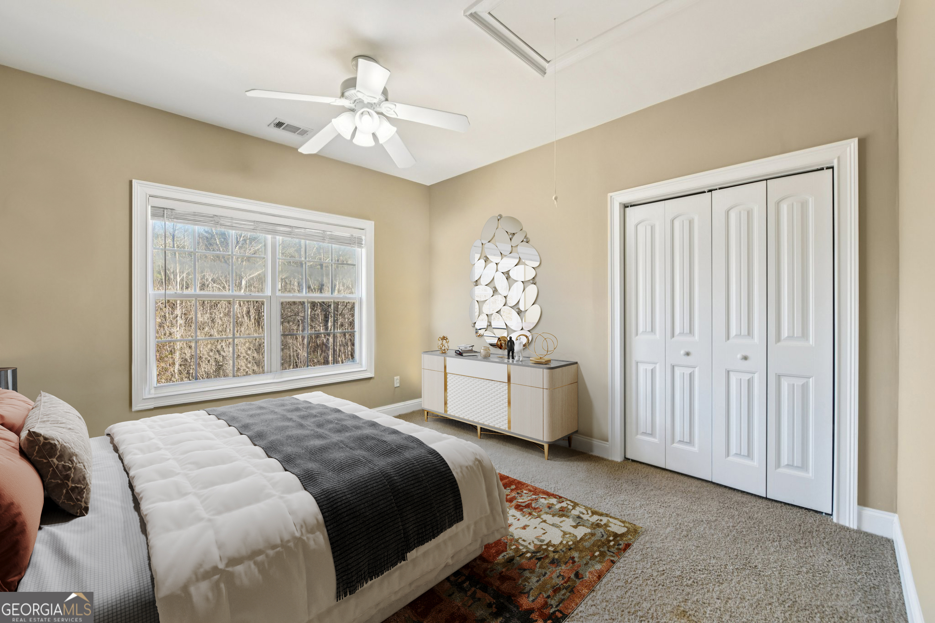 590 Ridge Road Dawsonville, GA 30534 - Photo 30 of 79 a spacious bedroom with a large bed and a window