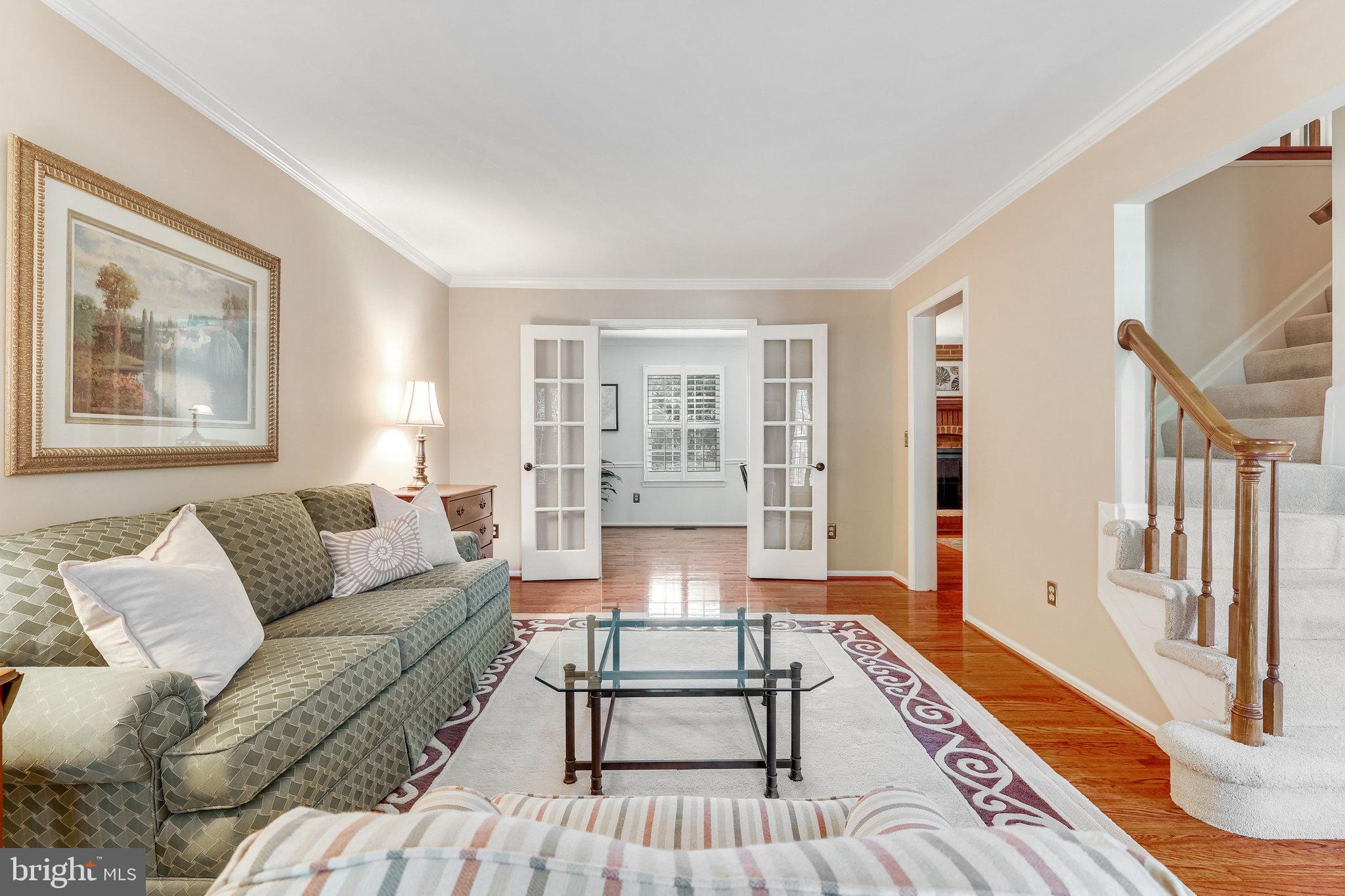 Living room leads to the home office