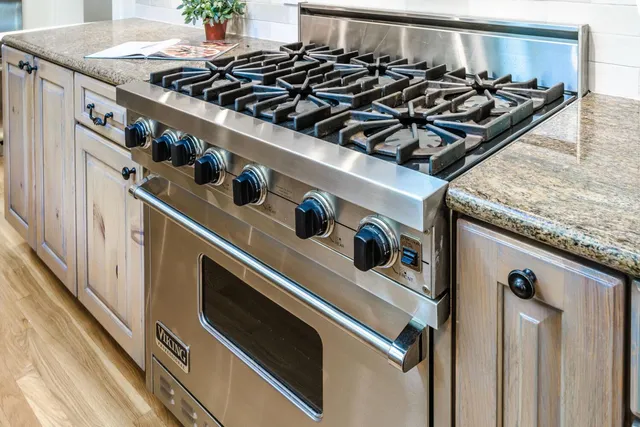 a close view of stove top oven