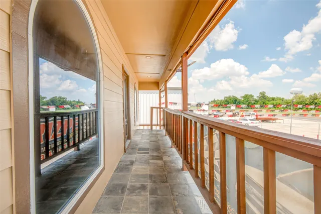 a view of city from a balcony