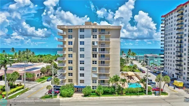 a city view with tall buildings