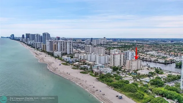 a city view with tall buildings