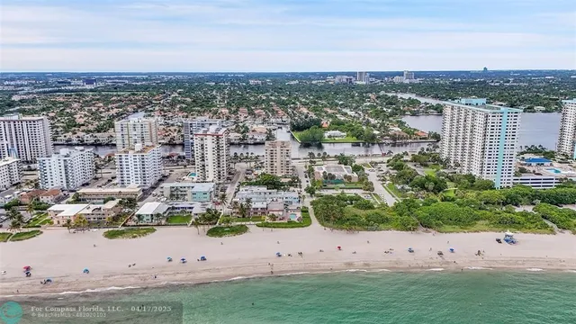 a city view with tall buildings