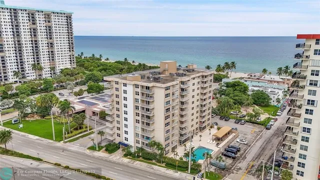a view of a building with a city view