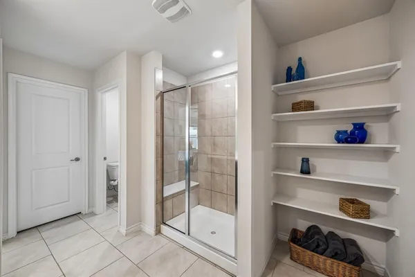 a bathroom with a shower