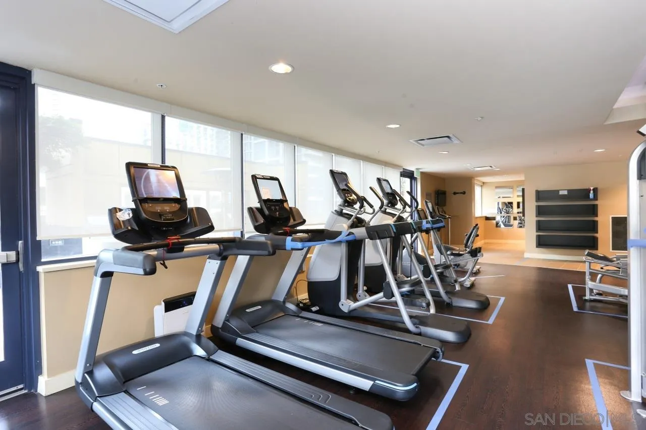 1325 Pacific Highway, Unit 1703 San Diego, CA 92101 - Photo 7 of 18 a view of a room with gym equipment